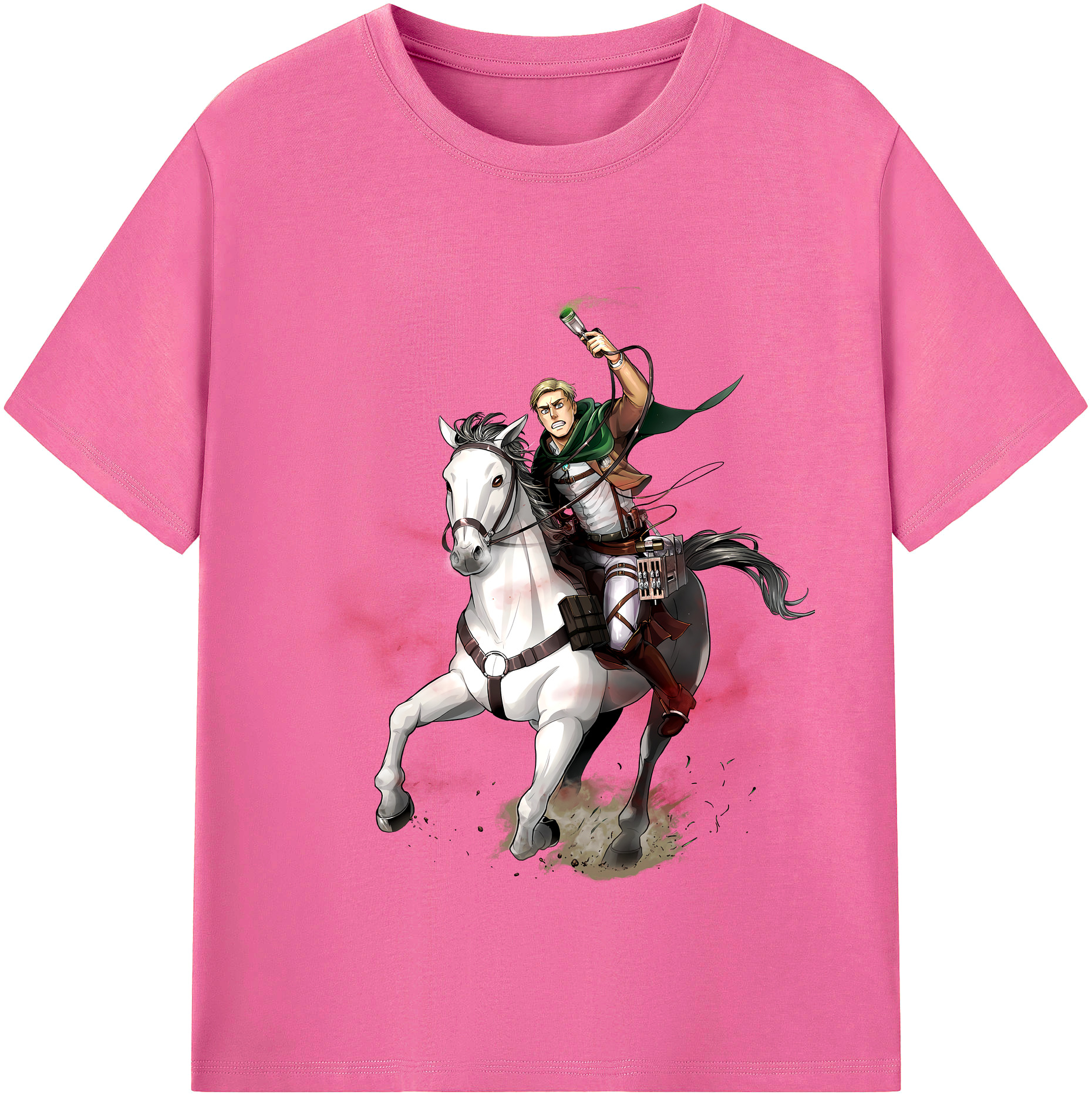 （画像用） 進撃の巨人 エルヴィン・スミス Attack on Titan Erwin Smith レディースカジュアルプリントTシャツ（綿100％）